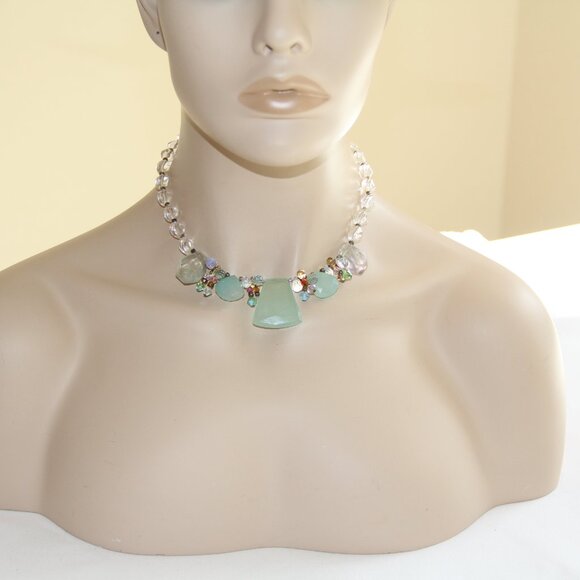 Chalcedony, Milky Quartz, Clear Quartz and Crystal Necklace. Gorgeous - Picture 5 of 13